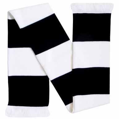 Retro Black & White Bar Scarf for Rugby & Football Fans