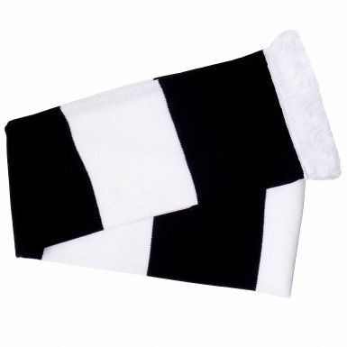 Retro Black & White Bar Scarf for Rugby & Football Fans