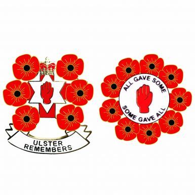 Northern Ireland Ulster Poppy Badge Set